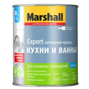 Краска для кухни и ванной Marshall Export база BC матовая 0,9 л