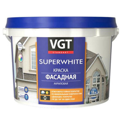 Краска фасадная VGT ВД-АК-1180 база В 1,7 л/2,5 кг