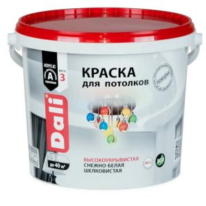 Краска для потолков акриловая Dali глубокоматовая белая 5 л