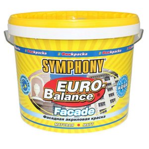 Краска фасадная водоэмульсионная Symphony Euro-Balance Aqua 00-01100261 LC 10/9 л