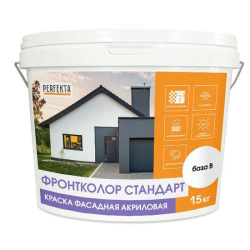 Краска фасадная акриловая Perfekta Фронтколор Стандарт база В 15 кг