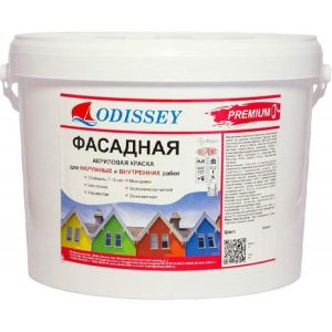 Краска фасадная ODISSEY Premium ВДАК-104 атмосферостойкость 7-10 лет морозостойкая 45 кг