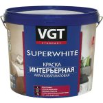Краска интерьерная VGT ВД-АК-2180 супербелая 45 кг