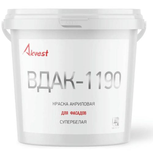 Краска фасадная Аквест ВДАК-1190 супербелая матовая 45 кг