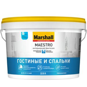 Краска для стен и потолков Marshall Maestro Интерьерная Фантазия глубокоматовая 2,5 л