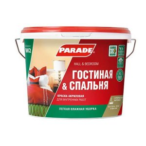 Краска акриловая Parade W2 Гостиная & Спальня белая матовая 2,5 л