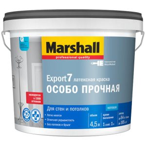 Краска для стен и потолков Marshall Export-7 база BW матовая 4,5 л