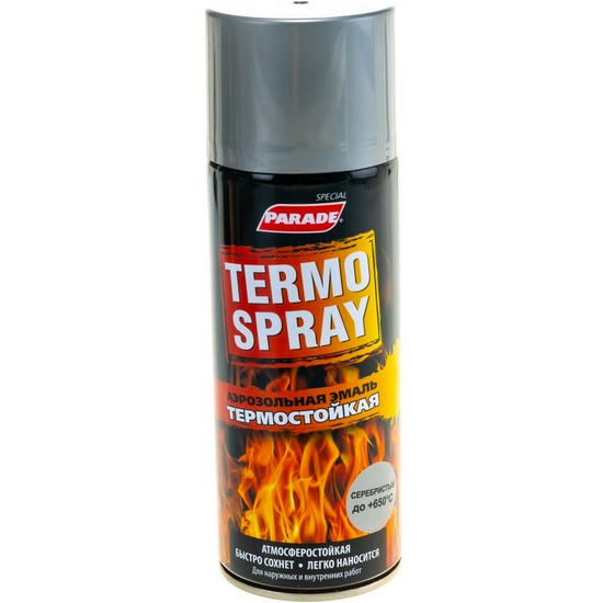 Краска аэрозольная Parade Termo Spray серебристая 400 мл