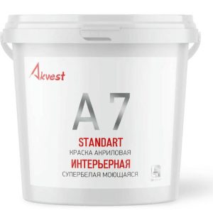 Краска Аквест-7 Стандарт универсальная супербелая база А 14 кг