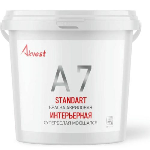 Краска Аквест-7 Стандарт универсальная супербелая база А 14 кг