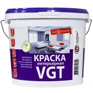 Краска интерьерная VGT ВД-АК-2180 белоснежная 1,5 кг