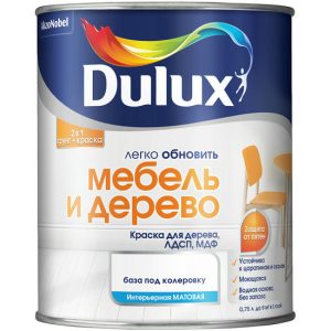 Краска водно-дисперсионная Dulux Легко обновить Мебель и дерево база BC 0,75 л матовая