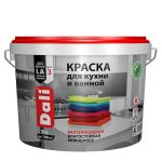 Краска для кухни и ванной акриловая Dali 20113 моющаяся база А 9 л