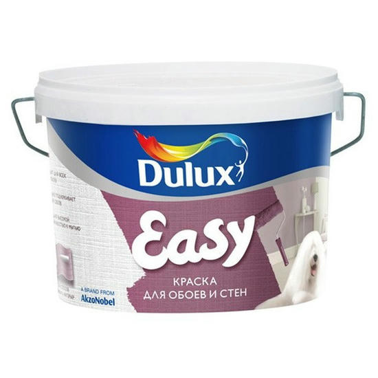 Краска для стен и обоев водно-дисперсионная Dulux Easy матовая база BC 4,5 л