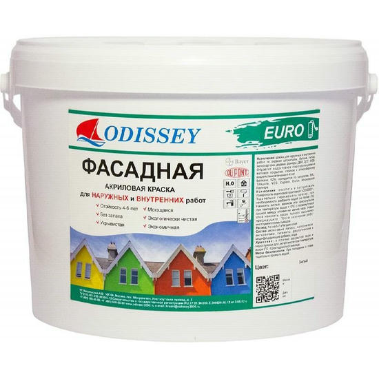 Краска фасадная ODISSEY Euro ВДАК-104 атмосферостойкость 4-6 лет 15 кг