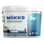 Краска акриловая для кухни и ванной Mokke 6129 влагопрочная 3 кг