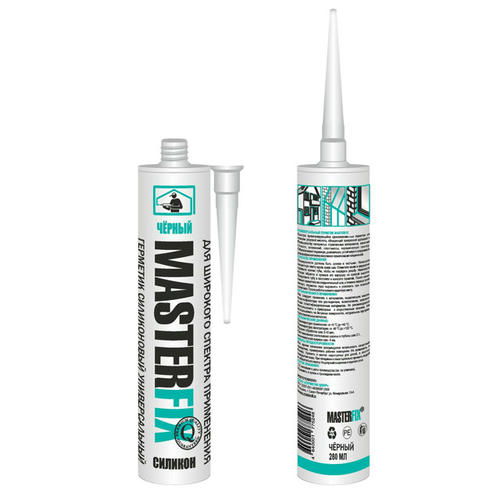 Герметик силиконовый MASTERFIX универсальный 280мл черный — изображение 2