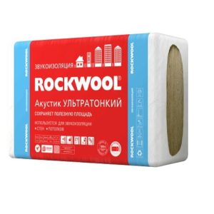 Утеплитель Rockwool Акустик ультратонкий - 1000*600*27мм 7.20000м2 0.194400м3