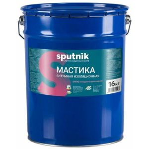 Мастика битумно-изоляционная МБИ Спутник (16кг) ведро