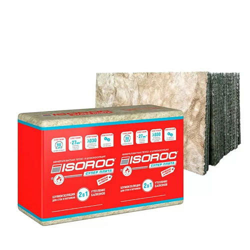 Теплоизоляция Isoroc Супер Плита 1170x610x27 мм 14 плит