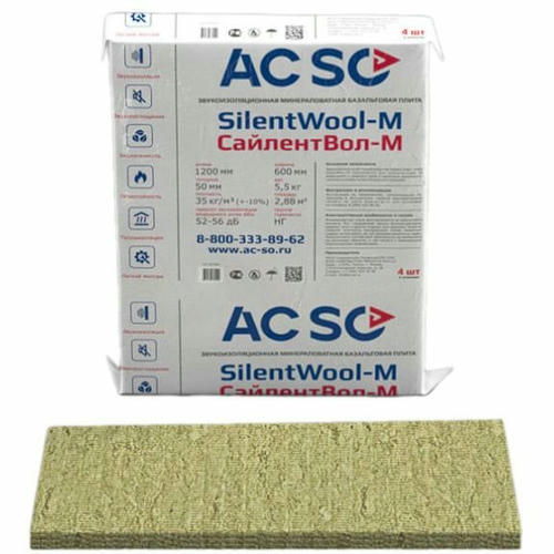 Звукопоглощающая плита Acso SilentWool-M 1000х800х30 мм 5 шт (4 м2)
