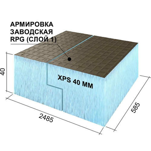 Панель Ruspanel RPG Basic на основе экструдированного пенополистирола L односторонняя 2485х585х40 мм — изображение 2