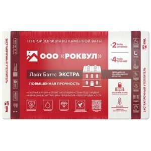 Теплоизоляция Rockwool Лайт Баттс Экстра 1000х600х50 мм 8 штук в упаковке