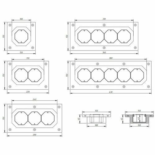 Звукоизоляционный подрозетник Акустик Групп Ультракустик 5-х секционный — изображение 2