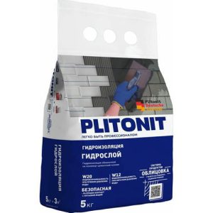 Гидроизоляция тонкослойная жесткая Plitonit ГидроСлой 2-5 мм 5 кг