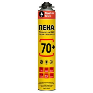 Пена монтажная MASTERTEKS PRO 70+ всесезонная профессиональная 890мл