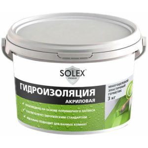 Гидроизоляция акриловая Solex 3кг ведро