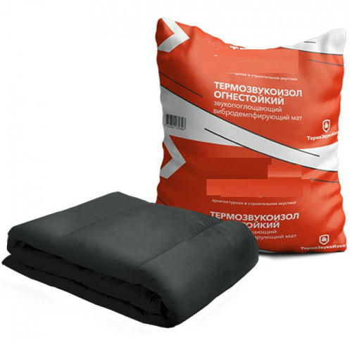 Мат для звукоизоляции ТермоЗвукоИзол Огнестойкий черный 5000х1500х13 мм 7,5 м2