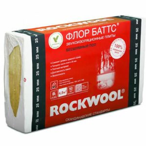 Утеплитель Rockwool Флор Баттс И - 1000*600*100мм 1.20000м2 0.120000м3