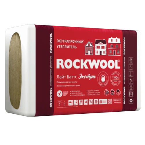 Утеплитель Rockwool Лайт Баттс Экстра - 1000*600*100мм 2.40000м2 0.240000м3