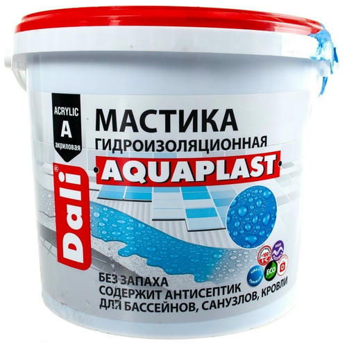 Мастика гидроизоляционная Dali Aquaplast 20238 акриловая универсальная 9 л
