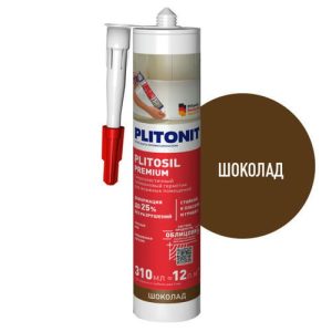 Герметик силиконовый PLITONIT plitosil Premium для влажных помещений 310мл шоколад