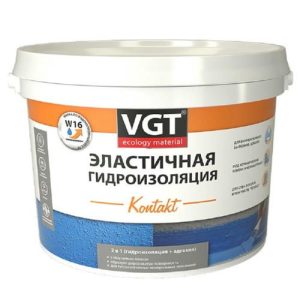 Гидроизоляция эластичная VGT Kontakt с кварцевым песком 3 кг