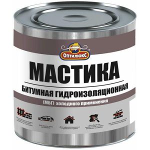 Мастика битумная гидроизолирующая МБГ Оптилюкс (1,8кг) банка
