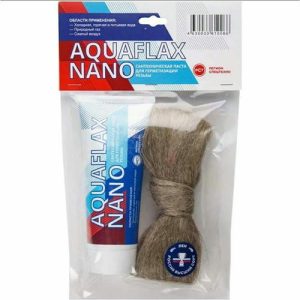 Набор для уплотнения резьбы Aquaflax Nano 04055 паста 270 гр + лен 40 гр