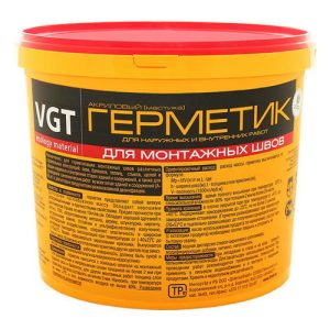 Герметик акриловый VGT для монтажных швов белый 15 кг