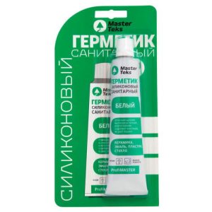 Герметик силиконовый MASTERTEKS PM санитарный белый 80мл