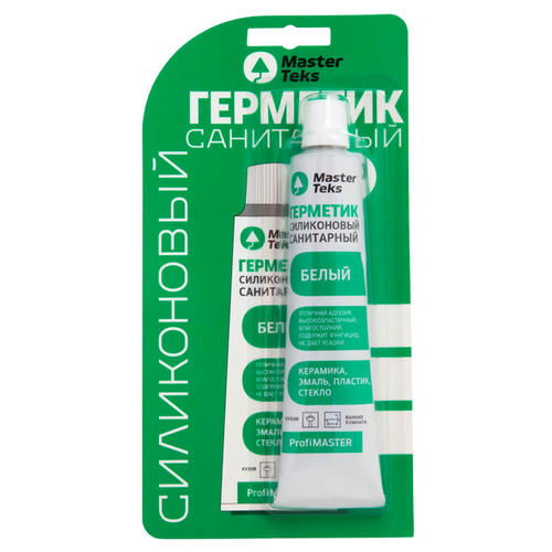 Герметик силиконовый MASTERTEKS PM санитарный белый 80мл