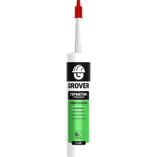 Герметик универсальный силиконовый прозрачный GROVER U100 300 мл — изображение 2