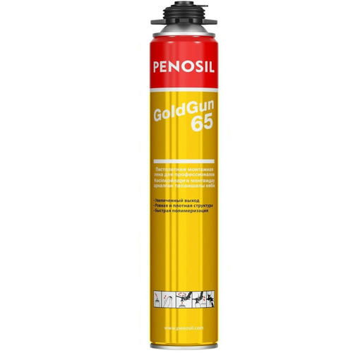 Пена монтажнная профессиональная Gold Gun 65л 875 мл/Penosil