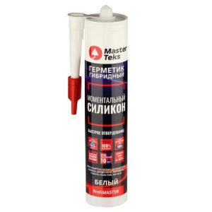 Герметик гибридный MASTERTEKS Моментальный Силикон 280мл белый