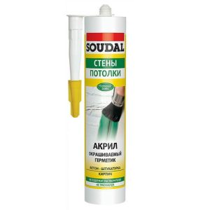 Герметик акриловый окрашиваемый Soudal Акрил 105877 белый 280 мл