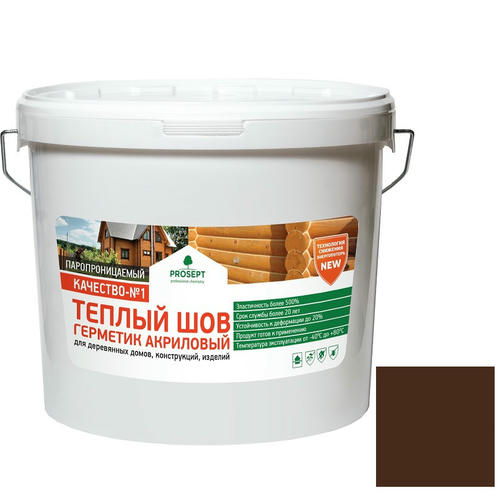 Герметик акриловый межшовный Prosept для деревянных конструкций орех 3 кг