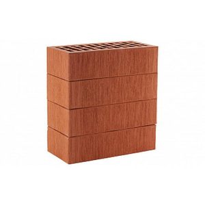 Кирпич облицовочный ЛСР красный тростник, утолщенные стенки, M175, 250*120*65 мм