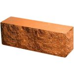 Кирпич облицовочный брусок угловой персик скол скала 225*50*88мм М250кг/см2 полнотелый Судогодский