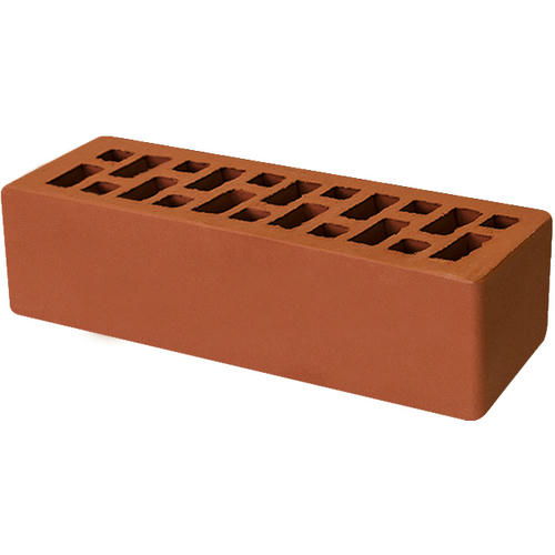 Кирпич облицовочный красный гладкий 250*85*65мм стандартная стенка М150кг/см2 щелевой BRAER